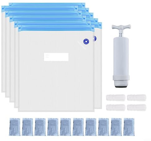 Drei D-Drucker-Filament-Vakuum-Aufbewahrungs-Kits, 10 Stück Filament-wiederverwendbare Beutel mit Luftpumpe, Verschlussclip, feuchtigkeitsbeständiges und staubdichtes Design