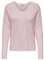 ONLY Camicia a Manica Lunga in Maglia per Donna Maglione in Lana Caldo Maglia di Base Maglia Lunga Maglia a Costine Collo a V V-Neck ONLCAMILLA, Colore:Rosa-2, Taglia:XL