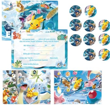 CHDINLL 12 Piece Invitation Cards, Kids Birthday Boy & Girl Party Invitations, Kids Birthday Party Invitation Cards (#1003)