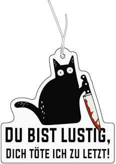 2x Duftbaum Mit Killer Katze Motiv, Lustig Auto Duftspender, Tuning Lufterfrischer, Duftanhänger Set