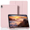 BQDIYOO Case for iPad (A16) 11th Generation 11 Inch 2025, iPad 10th Generation Case with Pen Holder 2022, Soft Silicone Protective Cover for 10.9 inch, Auto Sleep/Wake, Two Folding Angles, Pink