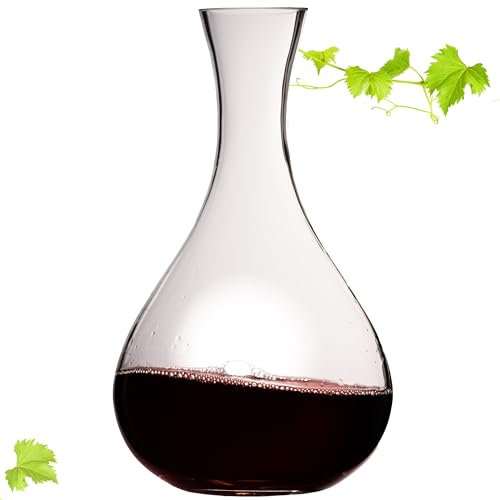 IMPERIAL Bauchiger Dekanter 1900ml Weinkaraffe aus Crystalline Glas 'Havanna' Weindekanter Handgefertigt Rotweinkaraffe