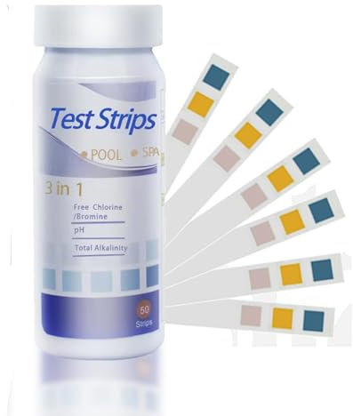50 Stück PH Teststreifen,Pool Tester PH und Chlor Wert,Wassertester Aquarium Test Messen Wasserhärte,Wassertest,Streifen Poolwasser Wasserteststreifen,Messstreifen,für Pooltester Testen Cyanursäure