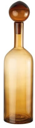 Jarrón botella alto en cristal, marrón, Ø13x53 cm