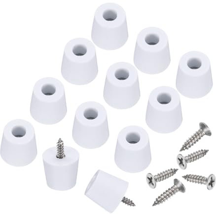 sourcing map 24pcs Rubber Feet Bumpers Buffer Non-Slip Rubber Feet Pad with 4mm Screws for Cutting Board, Cutting Board Feet Non-Slip, Cutting Board Rubber Feet (White, 0.7H x 0.7D)