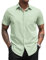 COOFANDY Short Sleeve Dress Shirts for Men Button Down Casual Business Shirts Regular Fit Formal Lightweight Work Shirt Solid Color Basic Shirt Summer Light Green XXL