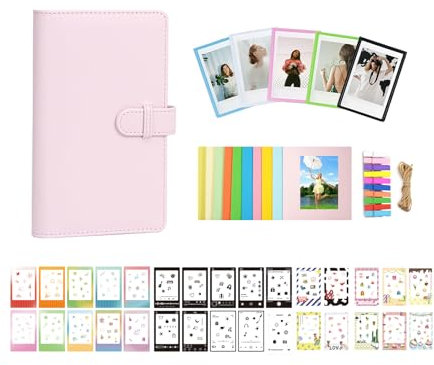 Instant Film Accessories Kit for Instax Mini LiPlay 12 11 9 8+ 8 evo 99 SE 40 90 70 50S 26 25 7S Camera,Include Album/Film Stickers/Magnetic Photo Frames/Hanging Frame (Blossom Pink)