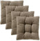 Traumnacht Stuhlkissen Cozy 4er Set, Bequeme Sitzkissen für Gartenstuhl, Küche oder Esszimmer, Indoor u. Outdoor, 40 x 40 x 6 cm, Hellbraun