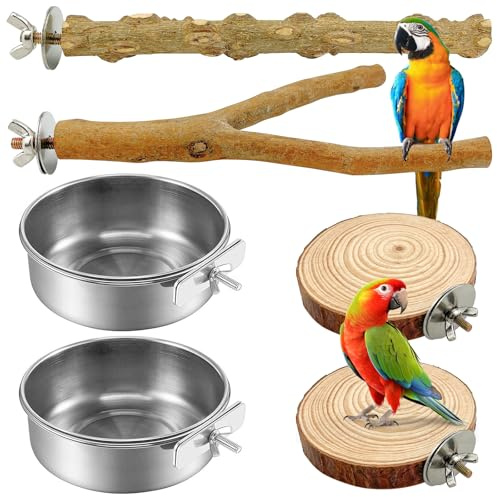 xianzhanEU Perchoir Perroquet, en Bois, pour Oiseaux, 4 Pcs