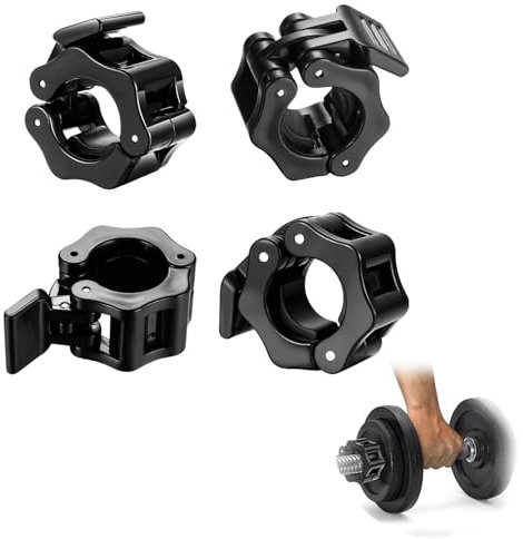 AONAYO 4er-Pack Hanteln Schnellverschluss,HantelverschlüSse 30mm,Schloss Hantel,Einhandmontage,Hantel Schnellverschluss 30mm,Langhantelschloss Geeignet FüR üBung,Gewichtheben,Training,FitnesszubehöR