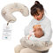 Totsy Baby Stillkissen klein Mond Minky 130 cm - Nursing und Breastfeeding Pillow Stillmond Stützkissen Stillhörnchen kleines Still Kissen und Lagerungskissen beim Stillen Oeko-Tex Giraffen