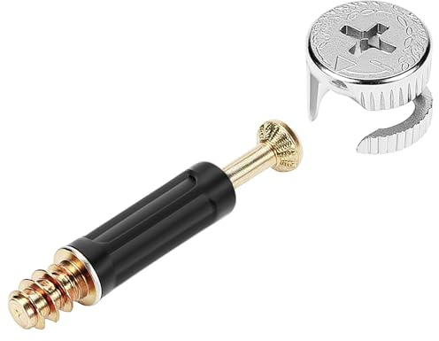 QWORK® Juego de 50 Conectores de Mueble con Tornillo de Leva Ø15mm y Pernos M6 x 40mm