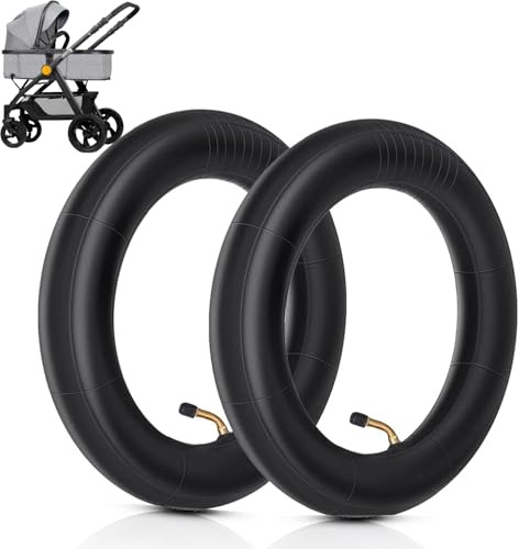 UQMIQURA 12 Zoll Kinderwagen Schlauch, 2 Stück 12 1/2 x 2 1/4 Fahrradschlauch Scooter Schläuche mit Winkelventil 45° inkl, Schläuche für Dreirad Laufrad Fahrrad Anhänger Kinderrad