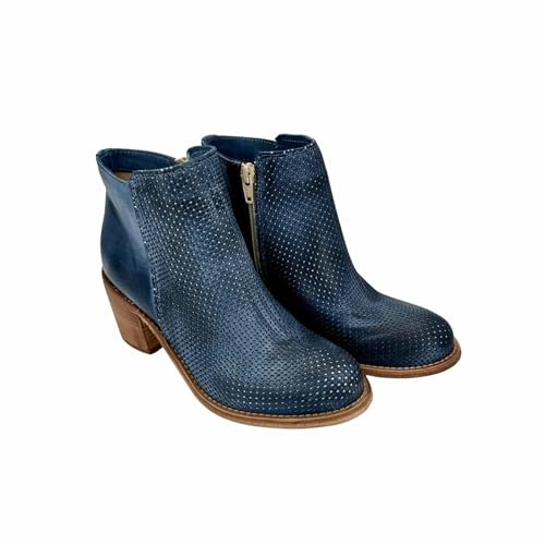 Camarri dal 1916 Tronchetto in pelle nabuk spazzolato jeans con cerniera, 37
