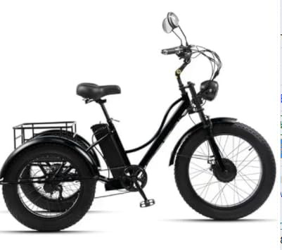 Dreirad für Erwachsene, Cruiser-Fahrrad für Erwachsene mit 24-Zoll-Breitreifen (7 Gänge), Rahmen aus Karbonstahl – niedrige Streben/großer Korb/verstellbarer breiter Sitz, robustes Design für mehr Wen