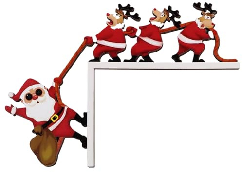 Patifirst Navideño para Marco De Puerta | Escultura De Pared De Doble Cara,de Marco de Puerta de Madera - para Televisor Chimenea Hogar Sala Dormitorio Gabinete Fiesta