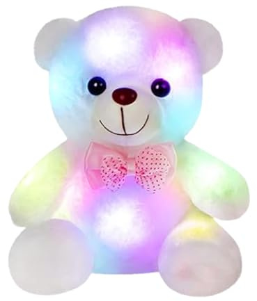 Night Light for Plush Animals - Illuminated Collectible White Bear, White Animal, Soft Plush Bear | For Boys and Girls Living Room Nursery