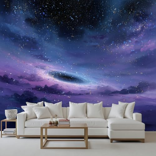 Wlujhia Fototapete Weltraum Sternenhimmel Tapete Universum Schwarzes Loch Fototapeten Vliestapete Modern Wandtapete Tapete Wandbild Bild Tapeten Wandtapete für Wohnzimmer Schlafzimmer 150x105 cm