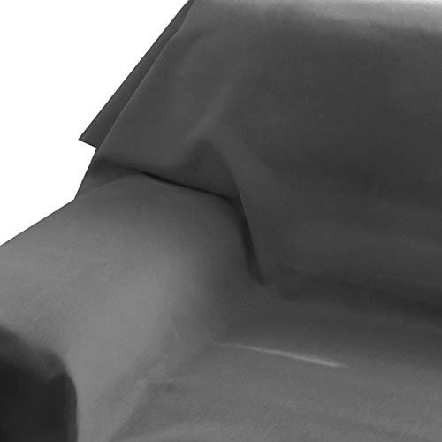 DecoHomeTextil Heimtextilmanufaktur Brilliant Sofaüberwurf Sofa Überwurf Bezug Couchbezug Bettüberwurf Tagesdecke 160 x 400 cm Grau Anthrazit Farbe & Größe wählbar mit Lotus Effekt Eckig