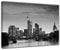 Bilderdepot24 Bild auf Leinwand | Frankfurt Skyline s/w - Deutschland bei Nacht - Deutschland in 70x50 cm als Wandbild | Wand-deko Dekoration Wohnung modern Bilder | 170130