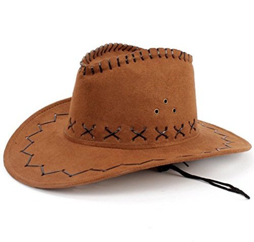 HMILYDYK Cowboyhut Wildleder Cowboyhut breite Krempe Western Cowboyhüte Authentischer Revolverheld Hut Filz Cowboyhut Fancy Dress für Männer Frauen