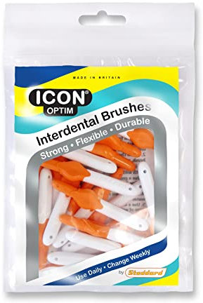 Stoddard Icon Orange antibakterielle Interdentalbürste, 25 Bürsten in 1 Packung