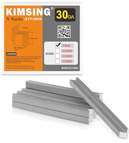 7MM Clavos en V 30 Gauge 10.3mm Diametro 7mm Longitud UNI Hard Wood Type V Nails for V1015 Picture Frame Nailer 4,000 PCS/BOX