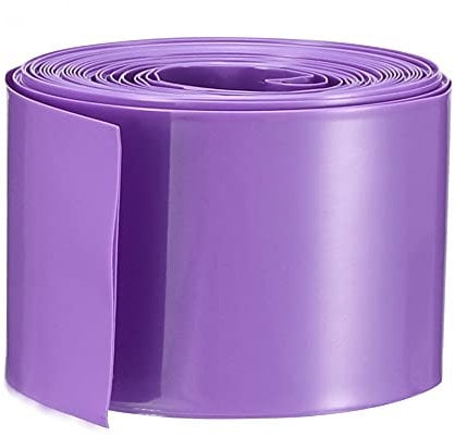 sourcingmap 29.5mm Flat PVC Heat Shrink Tubing Battery Wrap 5m Length for 18650 Battery Purple