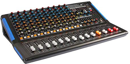 K KG-12B Mixer a 12 canali con scheda audio integrata, effetti, Bluetooth e lettore MP3