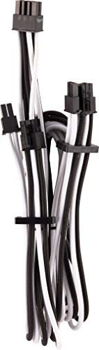 Corsair Premium Individually Sleeved PCIe (Dual Connector) Cables Type 4 Gen 4 – White/Black