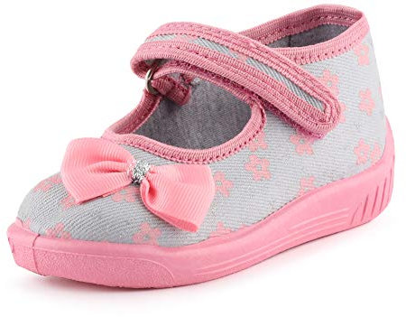 Ladeheid Pantofole Ballerine Bambina LARW004 (Rosa Cipria/Fiori, 19 EU)