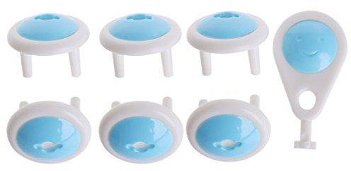 Lyguy, Elektrisches Sicherheitsschloss mit Zugschlüssel, 6 Stück Steckdosen, 2 Stecker, für Babys, Kleinkinder, Kleinkinder, Kinderstecker, Sicherheit