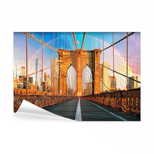 decomonkey Fototapete Stadt, 350x256 cm, Architektur Brücke New York, Vlies | Schlafzimmer, Wohnzimmer, Design, Tapete, Fototapeten, Tapeten, Vliestapete, Wandtapete, moderne, Wand