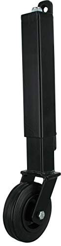 Rollentechnik gefederte Torrolle Torlaufrolle Stützrad Federrolle für Schwenktor Weidetor Hoftor Gartentor | Rad Vollgummi Ø100x30 | Bauhöhe 400mm | Tragfähigkeit 70 kg