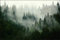 Muralo Fototapete Wald IM Nebel Wandtapeten Bäume Grün Natur Wohnzimmer Schlafzimmer Esszimmer Moderne Wandbilder XXL Landschaft Panorama Wand Dekoration (VLIES, Br. 180 cm x Hö. 120 cm)
