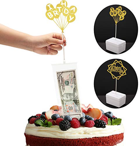 Kuchen Geburtstag Spardose Set mit Toppern und Taschen für Geburtstag Kuchen ab 8 Zoll