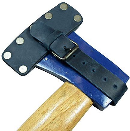 Hide & Drink, Lumberjack Hatchet Sheath, Rustic Case with Adjustable Strap, Protector Holster, Full Grain Leather, Handmade, Slate Blue