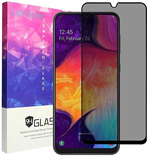 LvBu Blickschutzfolie Kompatibel für Galaxy A50, Privacy Displayschutz mit 9H Härte - Anti-Spy Sichtschutzfolie für Samsung Galaxy A50 (Schwarz)
