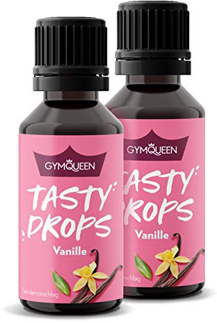 GymQueen Tasty Drops, Vanille, 2x30ml, Flavour Drops ohne Kalorien