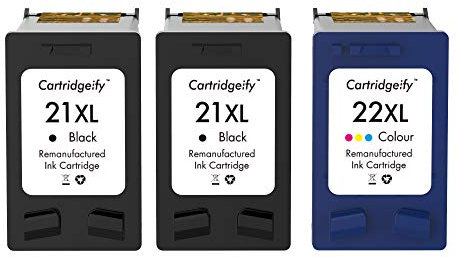 Cartridgeify 21XL 22XL Druckerpatronen Kompatibel mit HP 21 22 XL Patronen Multipack, für HP PSC 1410, Officejet 4315, Deskjet 3940 D1530 D2360 D2460 F380 F2180 F2224 F4180