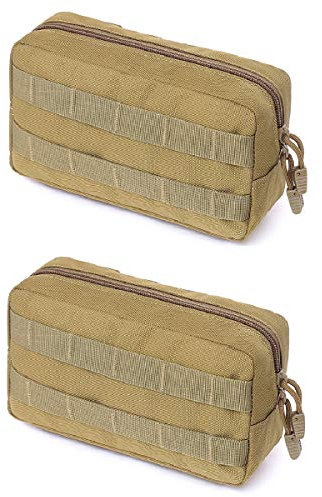 Azarxis Taktische Hüfttaschen, Militär Kompakt Gürteltasche, Multifunktional Molle EDC Tasche (01 Khaki - 2)