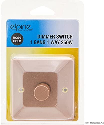 NEW ROSE GOLD SINGLE LIGHT DIMMER SWITCH 1 GANG 1 WAY ON/OFF FIXING SCREW HOME