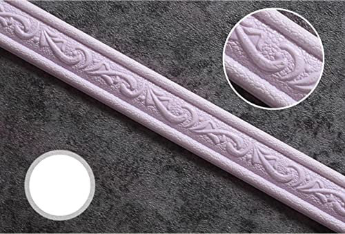 Guest Ruyunlai Tapetenbordüre selbstklebend PVC Sockelleiste Dekorative Bordüre Selbstklebende Home Schlafzimmer Badezimmer Helles Lila 4cm X 230cm*2 Pcs