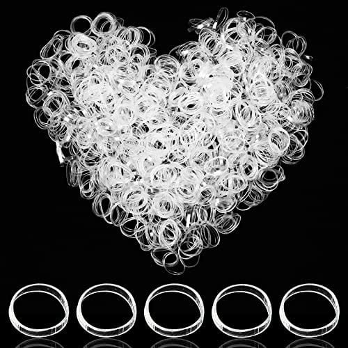 Cooetr 1000 Stück kleine Haargummis, Mini Transparent Haargummi, Elastische Haargummis, Haargummis Mädchen, Haltbare Mini Elastische Haargummi, für Kinder Haare, Kleine Dreadlocks, Hochzeit Frisur