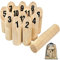 HENGMEI Nummern Kubb Wikingerspiel Wurfspiel Holzwurfspiel Holzspielzeug Outdoorspiel für Kinder und Erwachsene, Indoor & Outdoor
