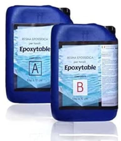 Resin Pro EPOXYTABLE 10 Resina epoxi para vaciados de hasta 10 cm, ideal para mesas de madera, vaciados grandes, obras de arte sin burbujas - 100% Made in Italy - 1,25 Kg