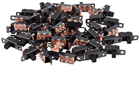 Wresetly SS12F1-G3 Lot de 5 mini interrupteurs à glissière à 2 positions 1P2T SPDT