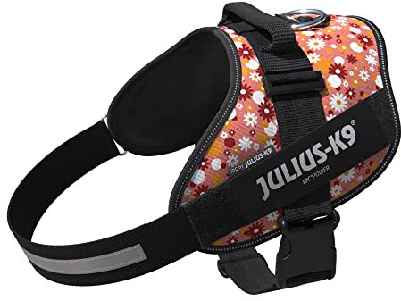 Julius-K9, IDC Powergeschirr, Größe: 2XL/3, Pink mit kleinen Blumen