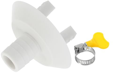 PATIKIL Conector de Manguera de Desagüe para Aire Acondicionado de 27mm, 1 Pieza Conector Universal con Abrazadera, Estilo Blanco 2