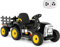 GYMAX Kids Electric Tractor with Detachable Trailer, Remote Control, LED Lights, Music, Horn, USB & Bluetooth, 12V Battery Powered Ride on Car for 3 Years Old + Boys Girls (Dark)